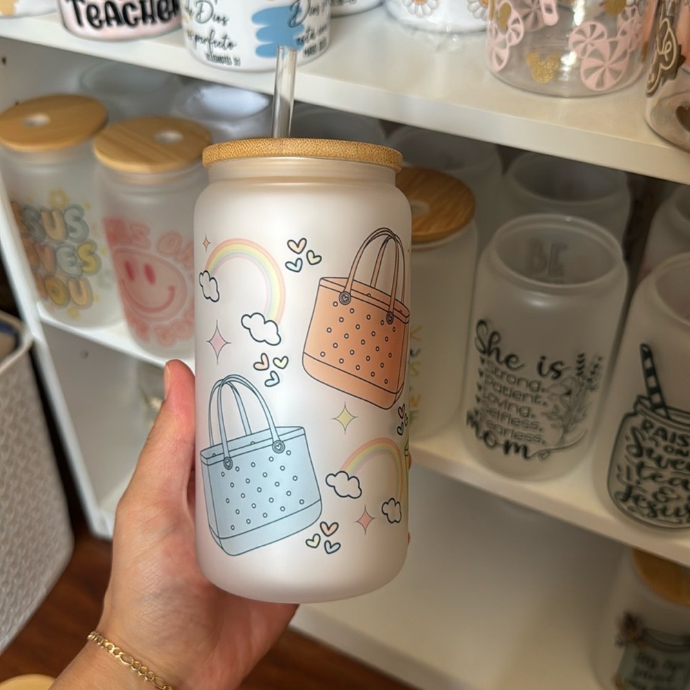 Tote Bag Can Glass Cup